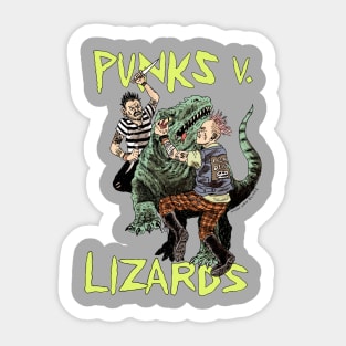 Punks Versus Lizards Sticker